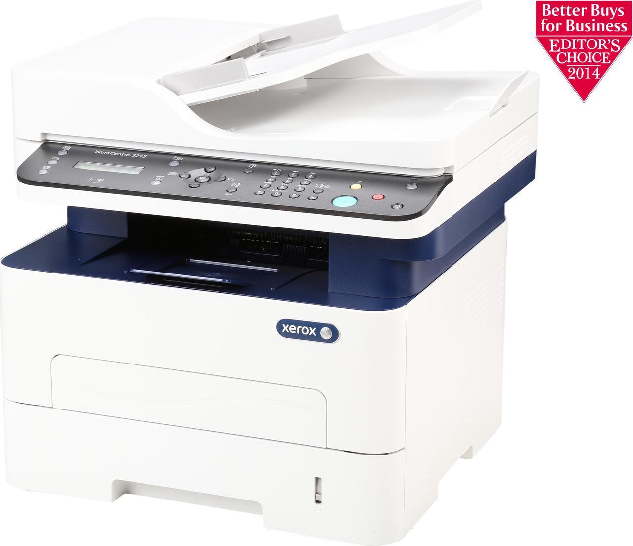 Xerox WorkCentre 3215/NI Black and White Multifunction Printer, Print/Copy/Scan/Fax Letter/Legal, Up To 27ppm, 2-Sided Print, USB/Ethernet/Wireless, 250-Sheet Tray