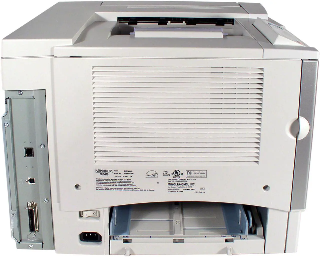 Alt view image 2 of 6 - Konica Minolta magicolor 2300DL 5250208100 Workgroup Up to 16 ppm 2400 x 600 dpi Color Print Quality Color Ethernet (RJ-45) / LPT / USB Laser Printer