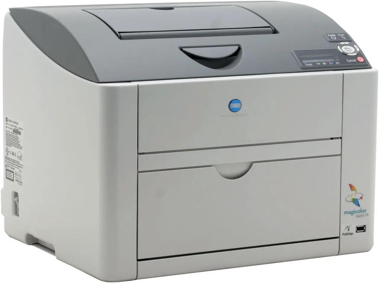 Main image of Konica Minolta magicolor 2430DL 5250221100 Workgroup Up to 20 ppm 2400 x 600 dpi Color Print Quality Color Ethernet (RJ-45) / USB Laser Printer