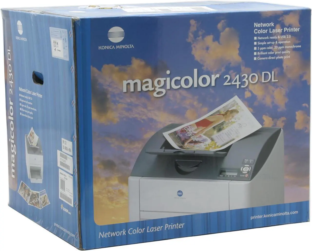 Alt view image 9 of 9 - Konica Minolta magicolor 2430DL 5250221100 Workgroup Up to 20 ppm 2400 x 600 dpi Color Print Quality Color Ethernet (RJ-45) / USB Laser Printer