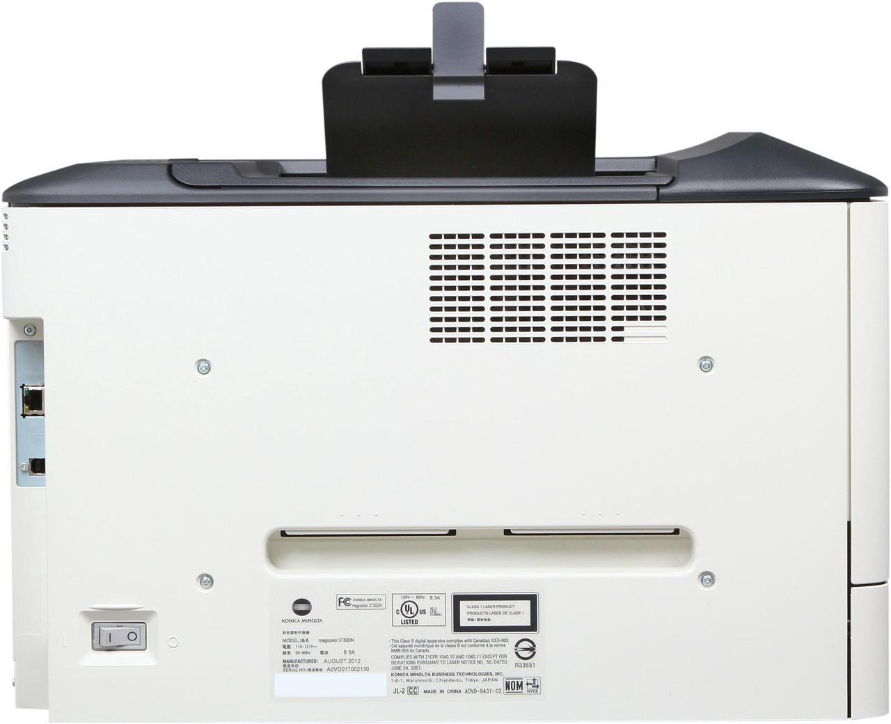 Alt view image 3 of 10 - Konica Minolta magicolor 3730DN Workgroup Up to 25 ppm 2400 x 600 dpi Color Print Quality Color Ethernet (RJ-45) / USB Laser Printer