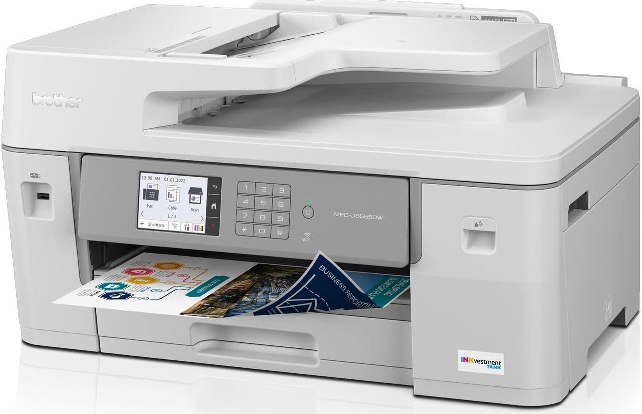 Main image of Brother MFC-J6555DW INKvestment Tank Color Inkjet All-In-One Printer with up to 1 Year of Ink In-box1 and 11” x 17” print, copy, scan, and fax capabilities