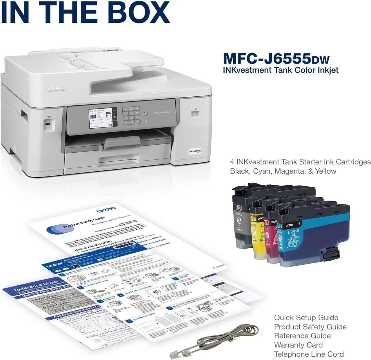 Alt view image 4 of 5 - Brother MFC-J6555DW INKvestment Tank Color Inkjet All-In-One Printer with up to 1 Year of Ink In-box1 and 11” x 17” print, copy, scan, and fax capabilities