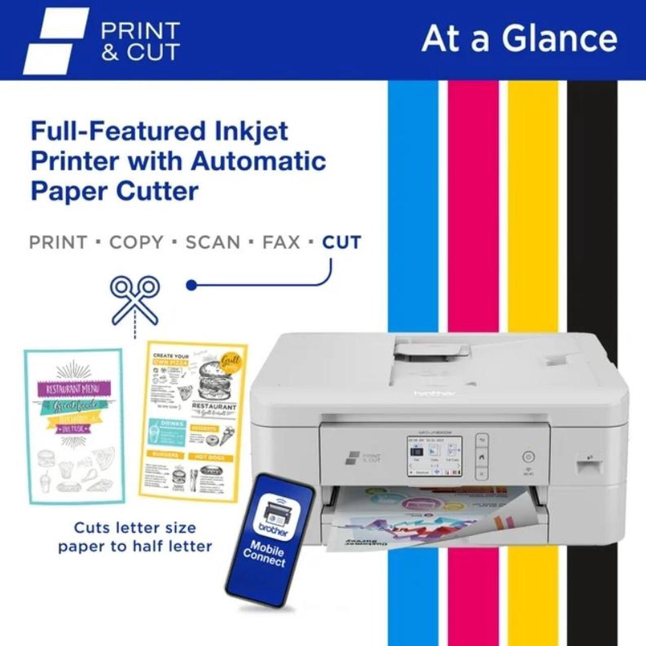 Alt view image 2 of 9 - Brother MFC-J1800DW Print & Cut All-in-One Color Inkjet Printer with automatic paper cutter