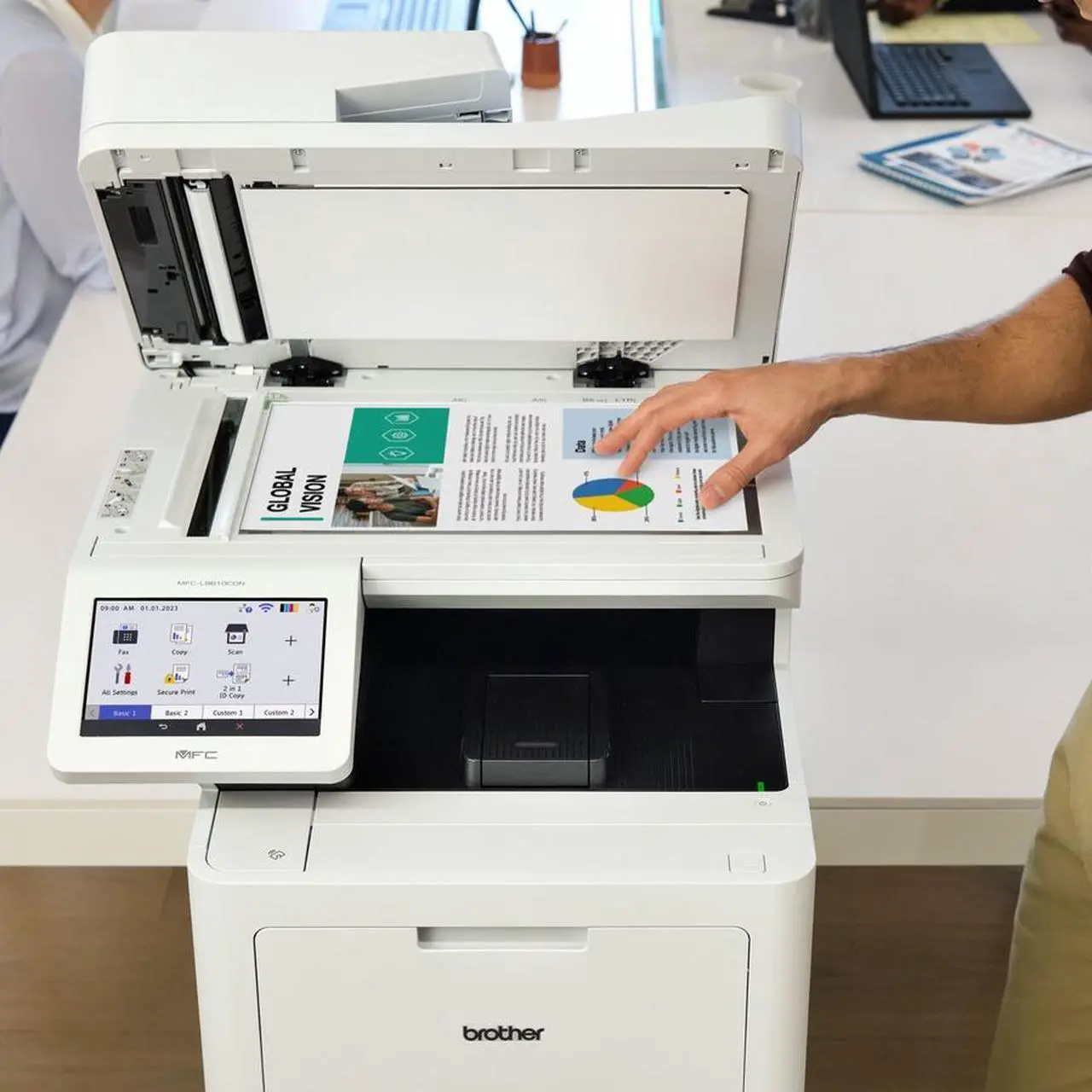 Alt view image 6 of 7 - Brother MFC-L9610CDN Laser Multifunction Printer - Color -  Copier/Fax/Printer/Scanner - 42 ppm Mono/42 ppm Color Print - 2400 x 600 dpi Print