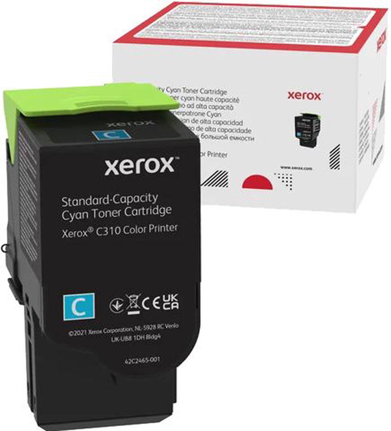 Genuine Xerox Cyan Standard Capacity Toner Cartridge, Xerox C310 Color Printer, (Use & Return)