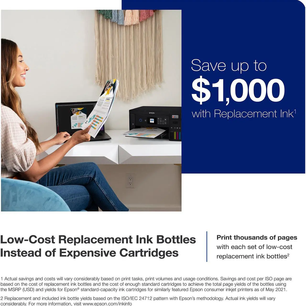 Alt view image 5 of 8 - Epson EcoTank ET-2850 Black Wireless Color All-in-One Printer (C11CJ63201)