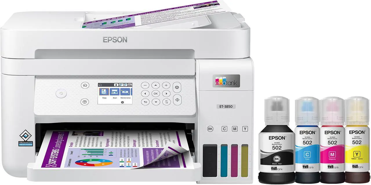 Main image of Epson EcoTank ET-3850 Wireless Color All-in-One Cartridge-Free Supertank Printer with Scanner, Copier, ADF and Ethernet