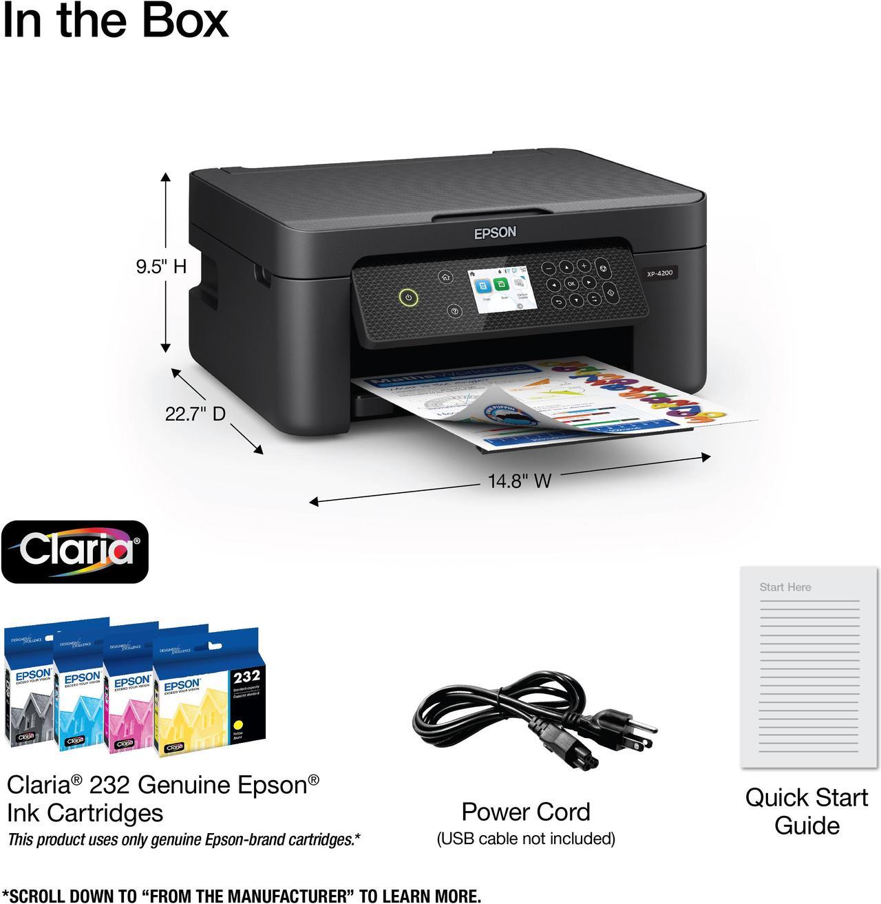 Alt view image 5 of 6 - Epson Expression Home XP-4200 Wireless Color All-in-One Printer