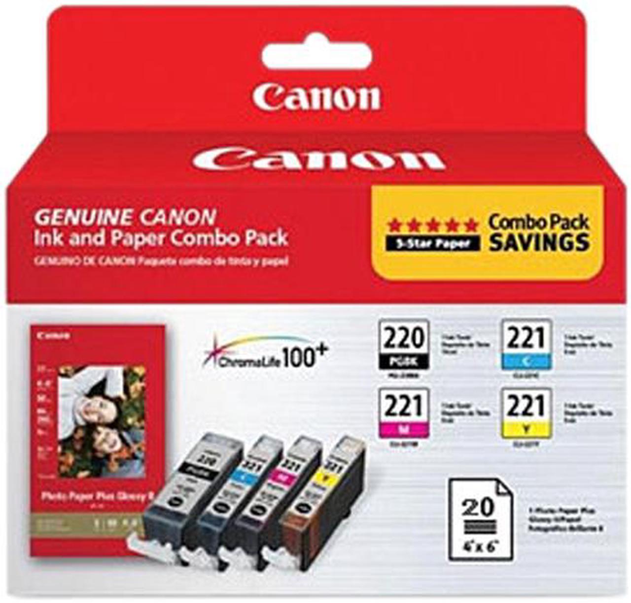 Canon PGI-220/CLI-221 Ink And Paper Combo Pack, 2945B007