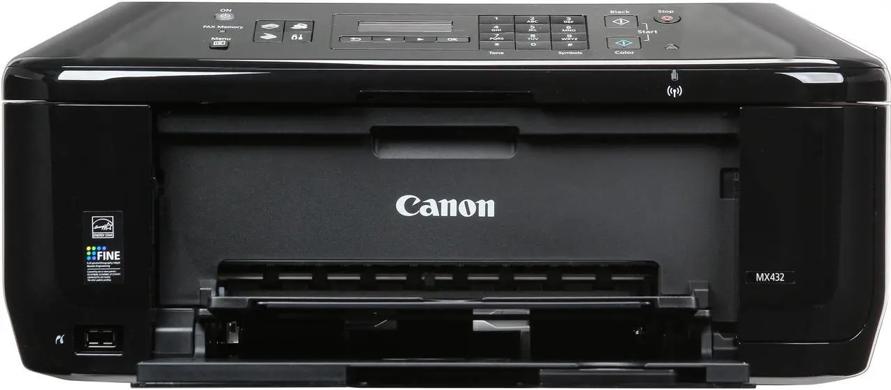 Alt view image 2 of 7 - Canon PIXMA MX432 ESAT: 9.7 ipm Black Print Speed 4800 x 1200 dpi Color Print Quality USB / Wi-Fi InkJet All-In-One Color Inkjet Printer