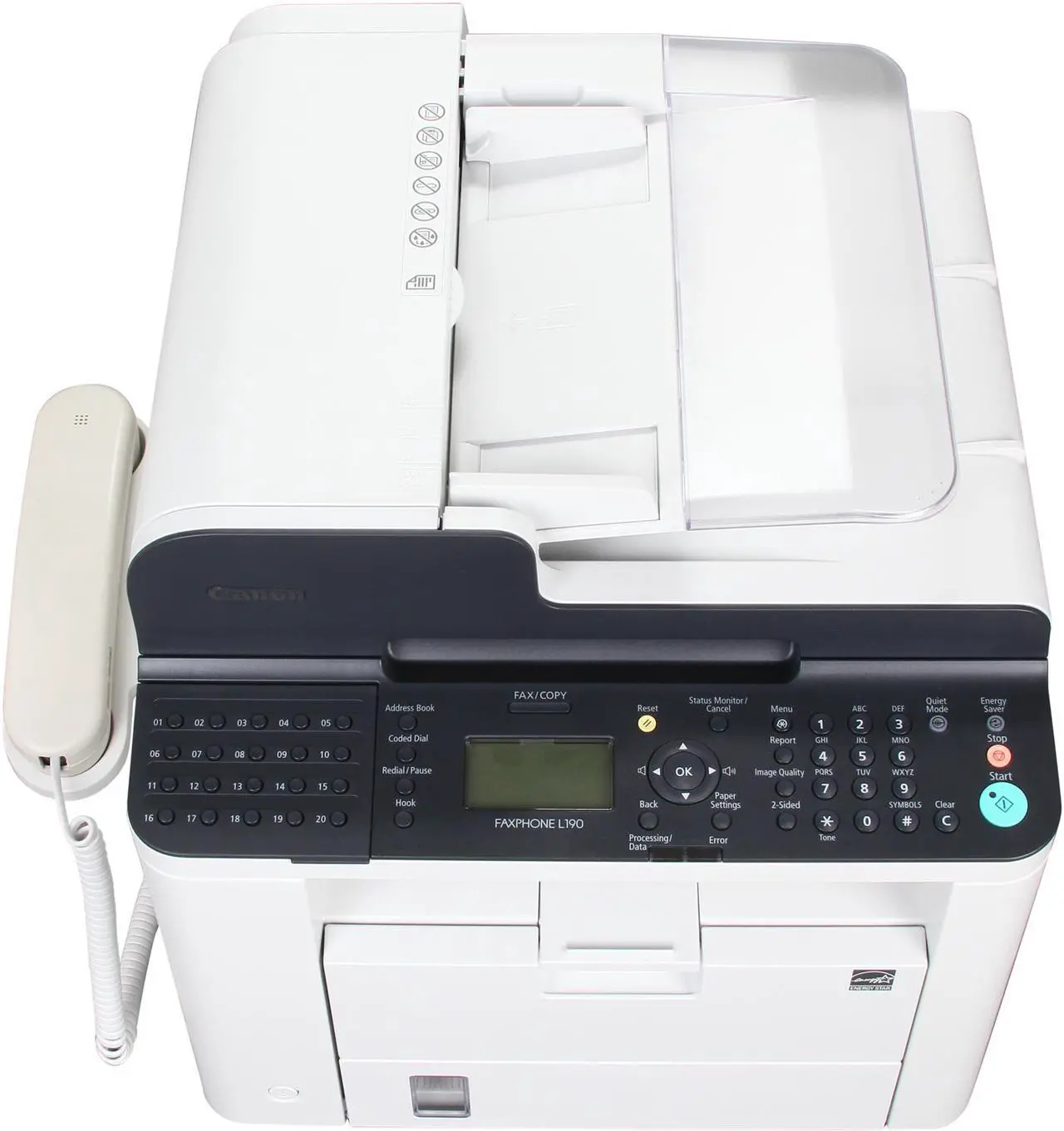 Alt view image 9 of 11 - Canon FAXPHONE L190 Monochrome Multifunction Laser Printer
