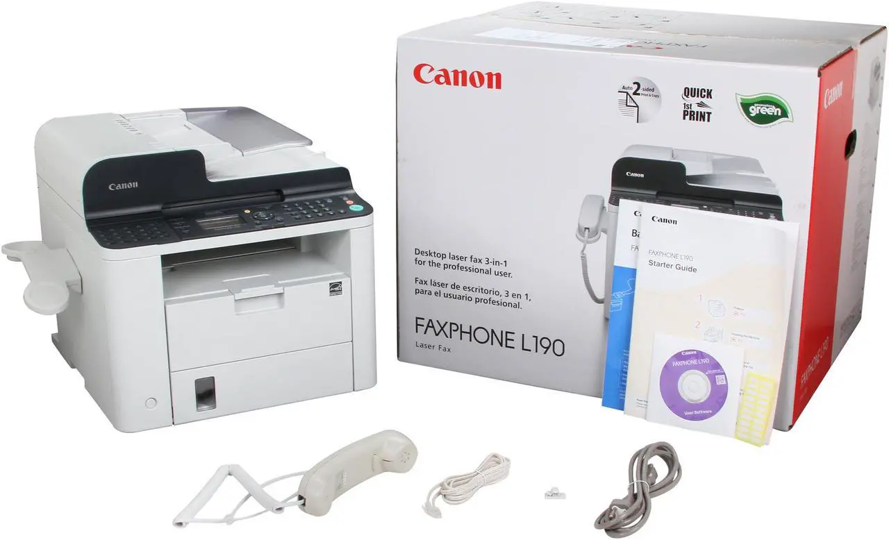 Alt view image 10 of 11 - Canon FAXPHONE L190 Monochrome Multifunction Laser Printer