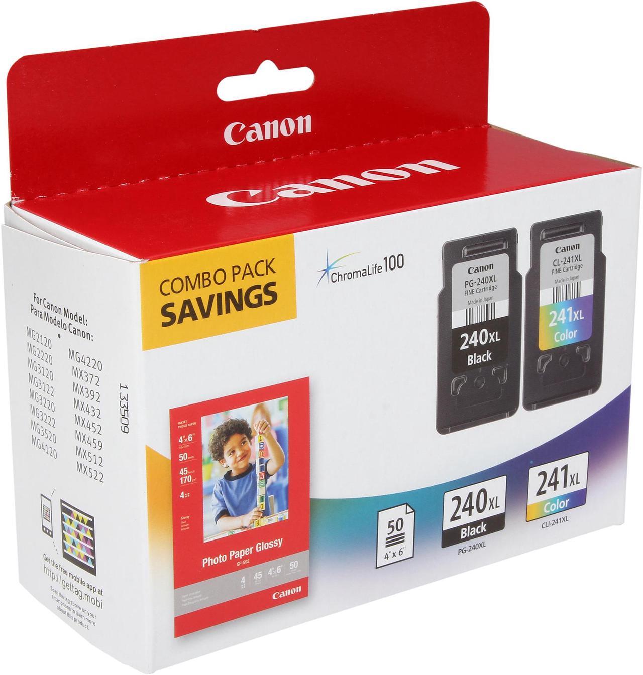 Main image of Canon PG-240 XL/CL-241 XL High Yield Ink Cartridge - Combo Pack - Black/Color/Paper