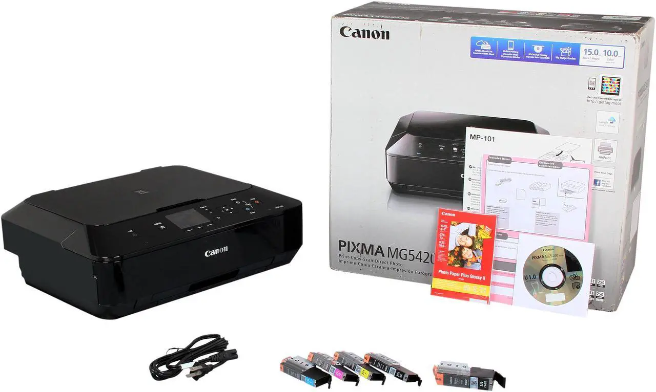 Alt view image 9 of 9 - Canon PIXMA MG5420 (Black) Wireless Color Multifunction Inkjet Printer