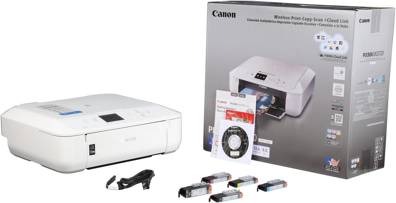 Alt view image 9 of 8 - Canon PIXMA MG5720 Wireless Inkjet All-In-One Printer - White