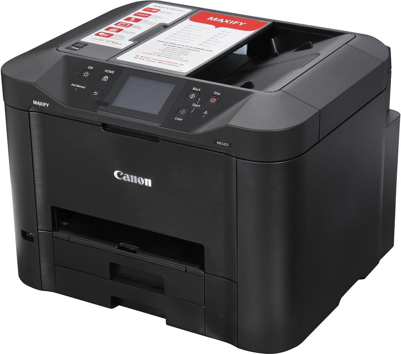 Main image of Canon MAXIFY MB5420 ESAT: 24.0 ipm Black Print Speed 600 x 1200 dpi Color Print Quality Ethernet (RJ-45) / USB / Wi-Fi InkJet MFC / All-In-One Color Printer - Inkjet Printers