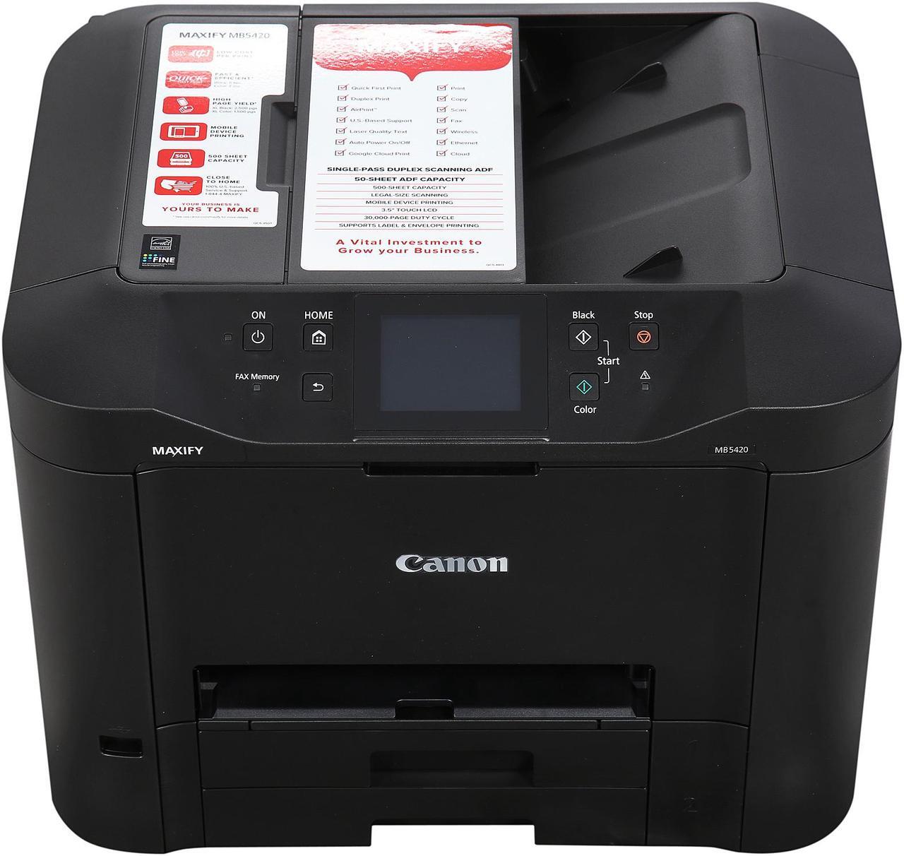 Alt view image 4 of 11 - Canon MAXIFY MB5420 ESAT: 24.0 ipm Black Print Speed 600 x 1200 dpi Color Print Quality Ethernet (RJ-45) / USB / Wi-Fi InkJet MFC / All-In-One Color Printer - Inkjet Printers