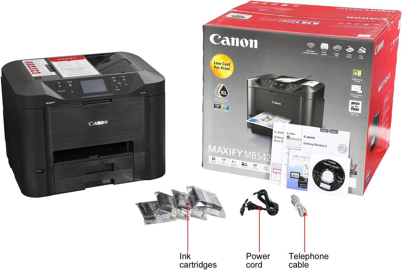 Alt view image 12 of 11 - Canon MAXIFY MB5420 ESAT: 24.0 ipm Black Print Speed 600 x 1200 dpi Color Print Quality Ethernet (RJ-45) / USB / Wi-Fi InkJet MFC / All-In-One Color Printer - Inkjet Printers