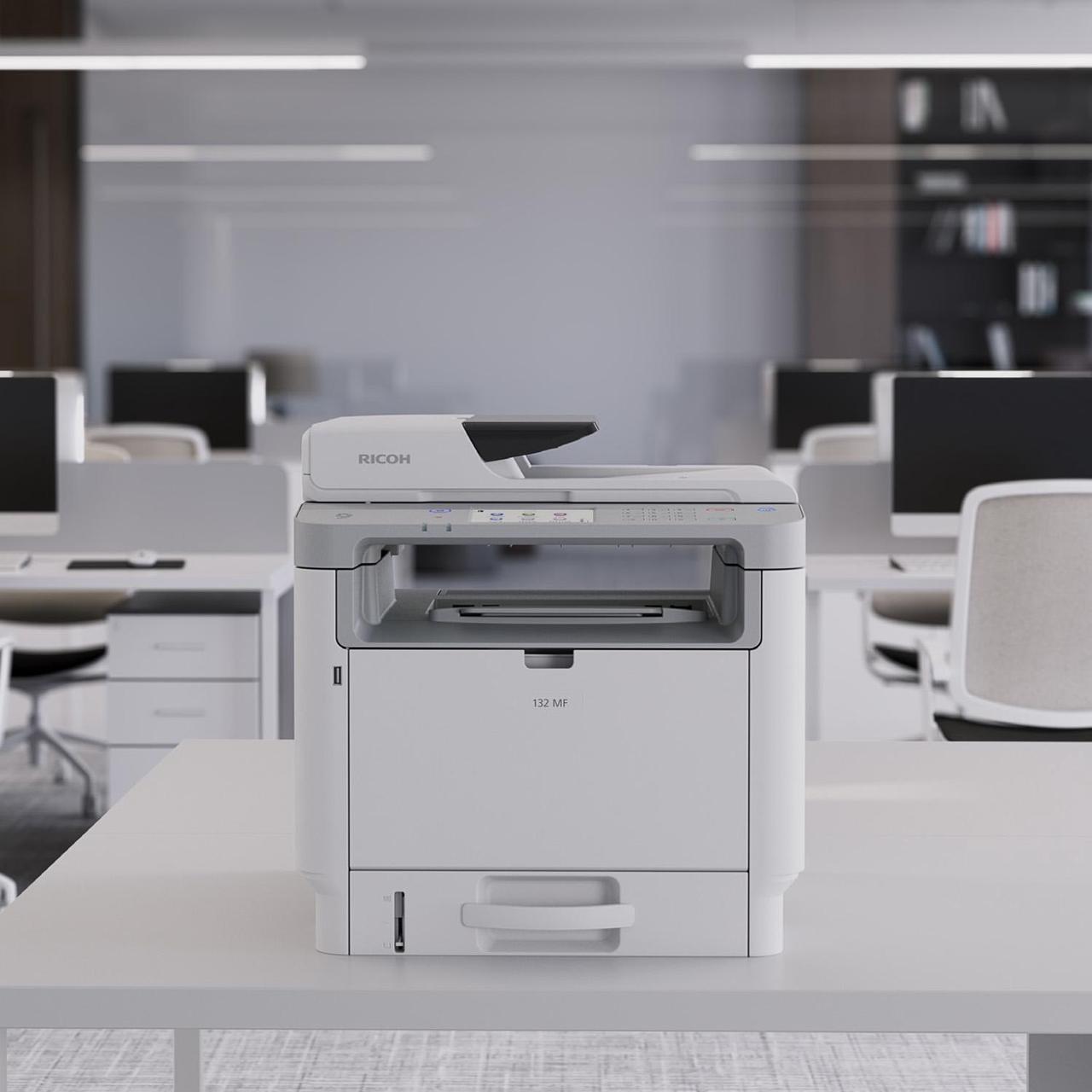 Alt view image 8 of 13 - RICOH 132 MF Black and White Multifunction Laser Printer