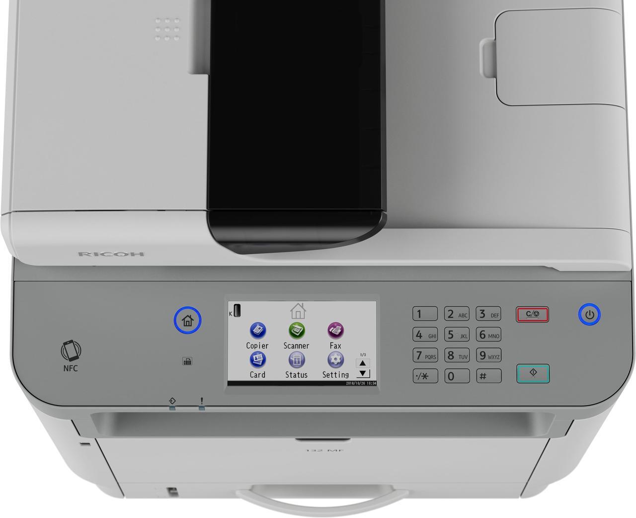 Alt view image 3 of 13 - RICOH 132 MF Black and White Multifunction Laser Printer