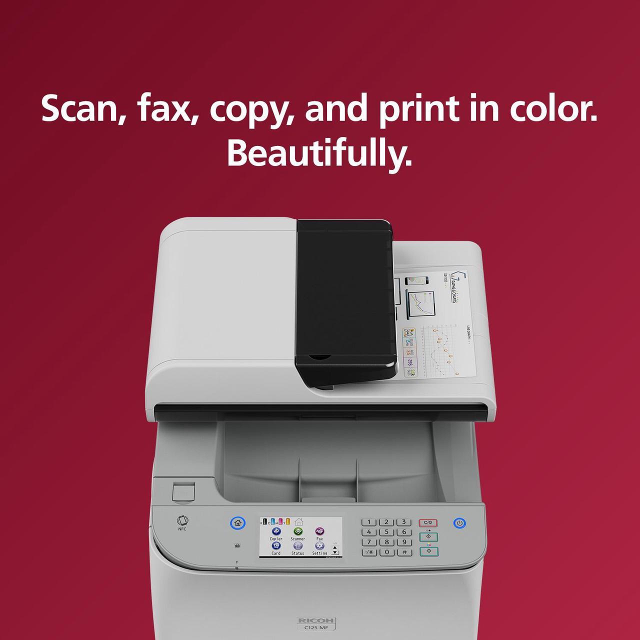Alt view image 7 of 13 - RICOH C125 MF Color Multifunction Laser Printer