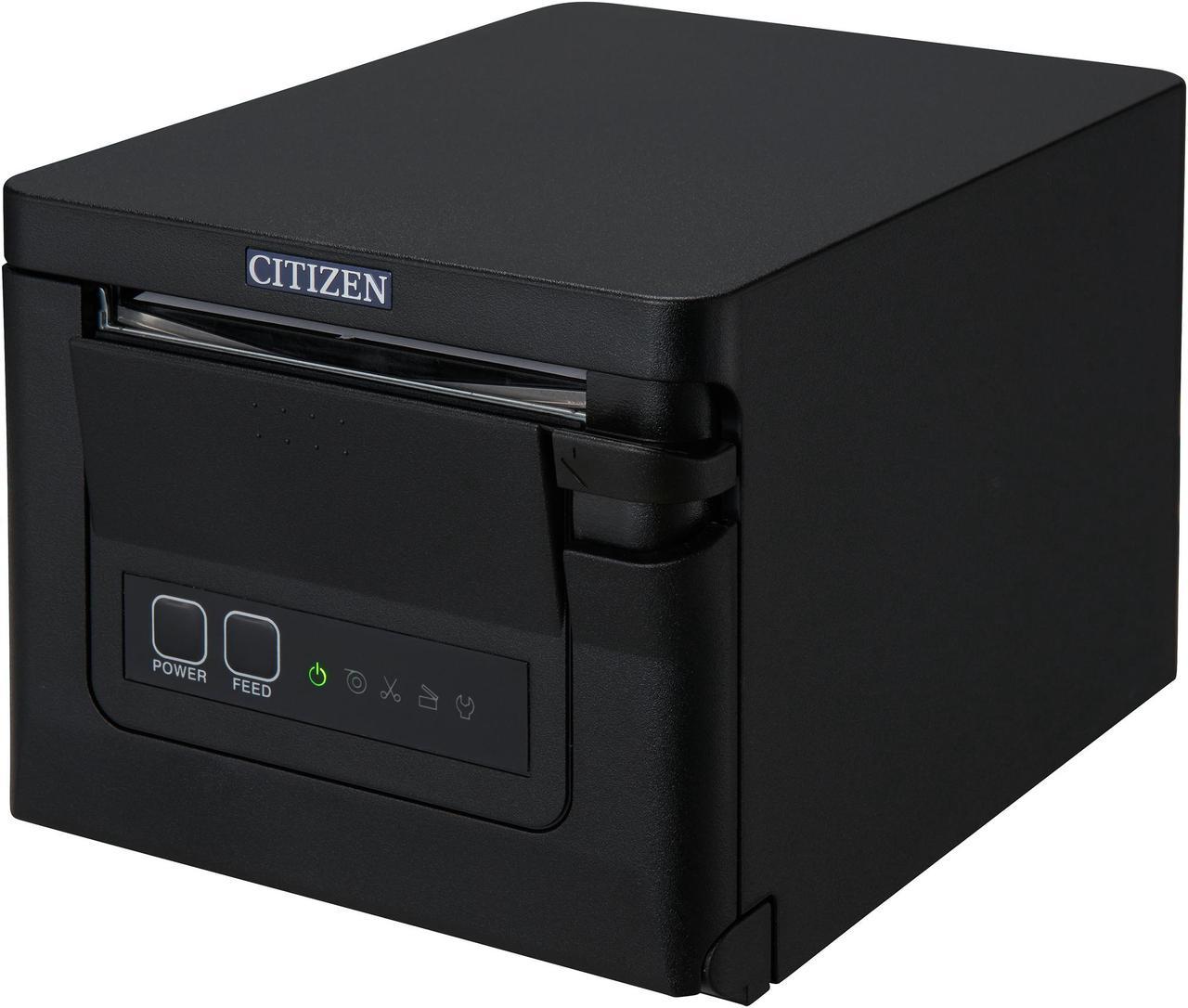 CITIZEN CT-S751 CT-S751ETUBK Ultra-fast 3-inch POS Thermal Printer, Front Load, USB and LAN(XML), Black