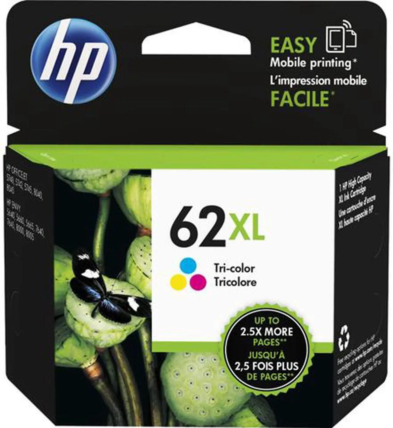 Cartouche compatible HP 62XL (C2P07AN) Tricolore main image 0