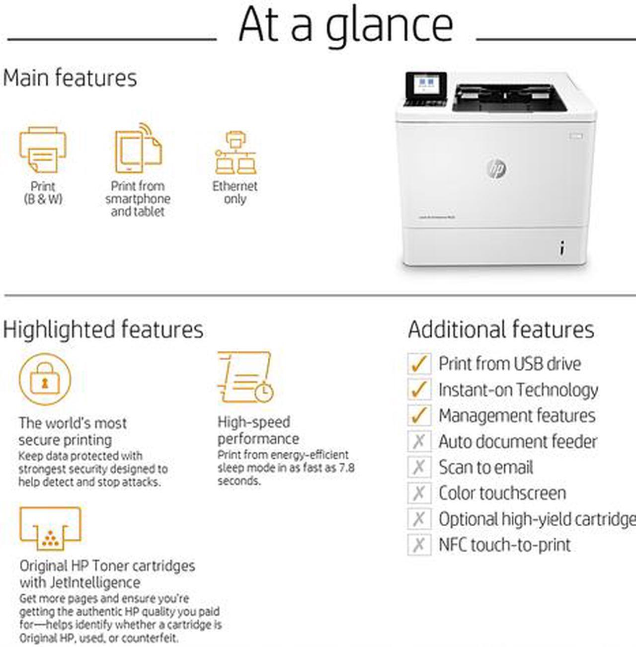 Alt view image 5 of 10 - HP LaserJet Enterprise M607n (K0Q14A) Monochrome Laser Printer