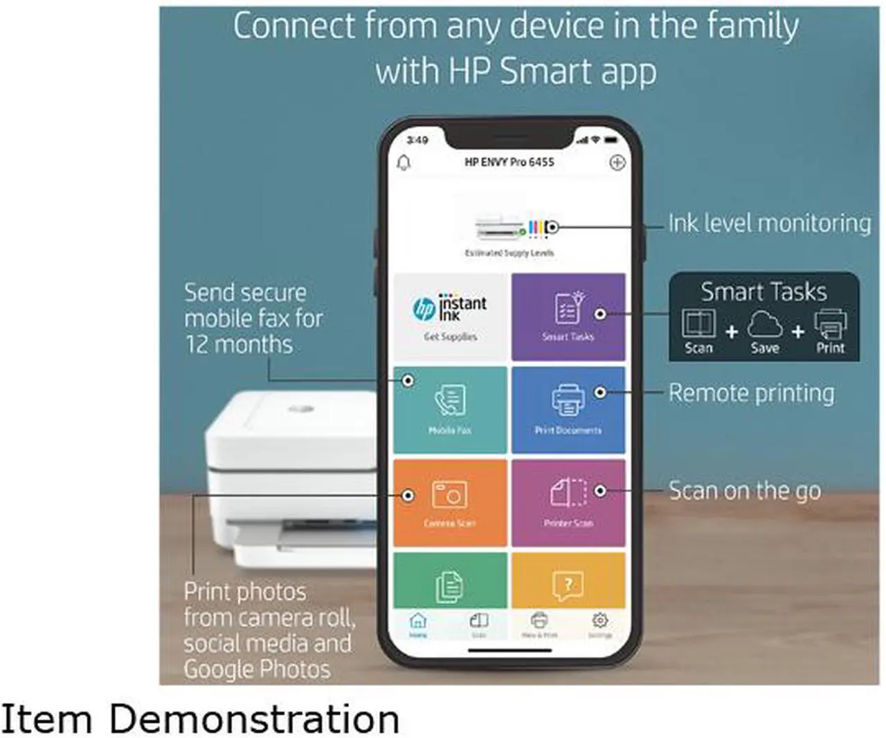 Alt view image 12 of 14 - HP Envy 6455 Wireless Auto-Duplex All-in-One Color Inkjet Printer