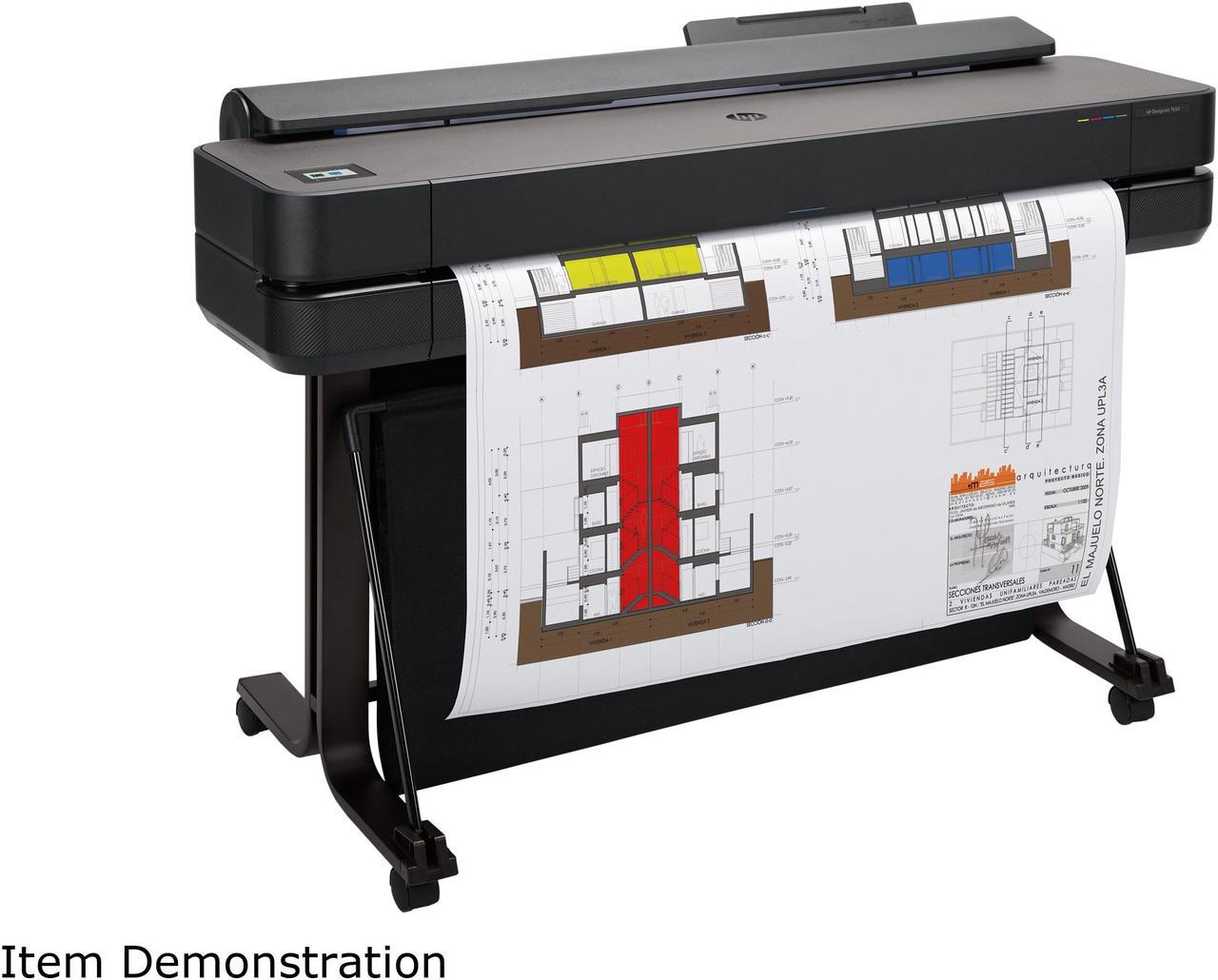 HP DesignJet T650 Large Format Wireless Plotter Printer - 36", with Convenient 1-Click Printing (5HB10A)