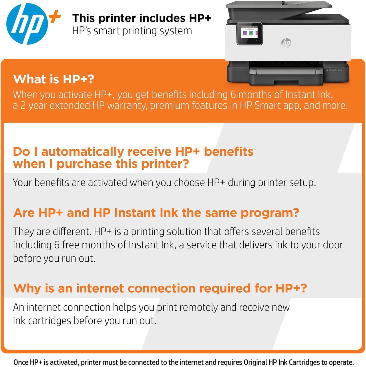 Alt view image 7 of 20 - HP OfficeJet Pro 9015e All-in-One Wireless Color Printer, with bonus 6 months free Instant Ink with HP+ (1G5L3A)
