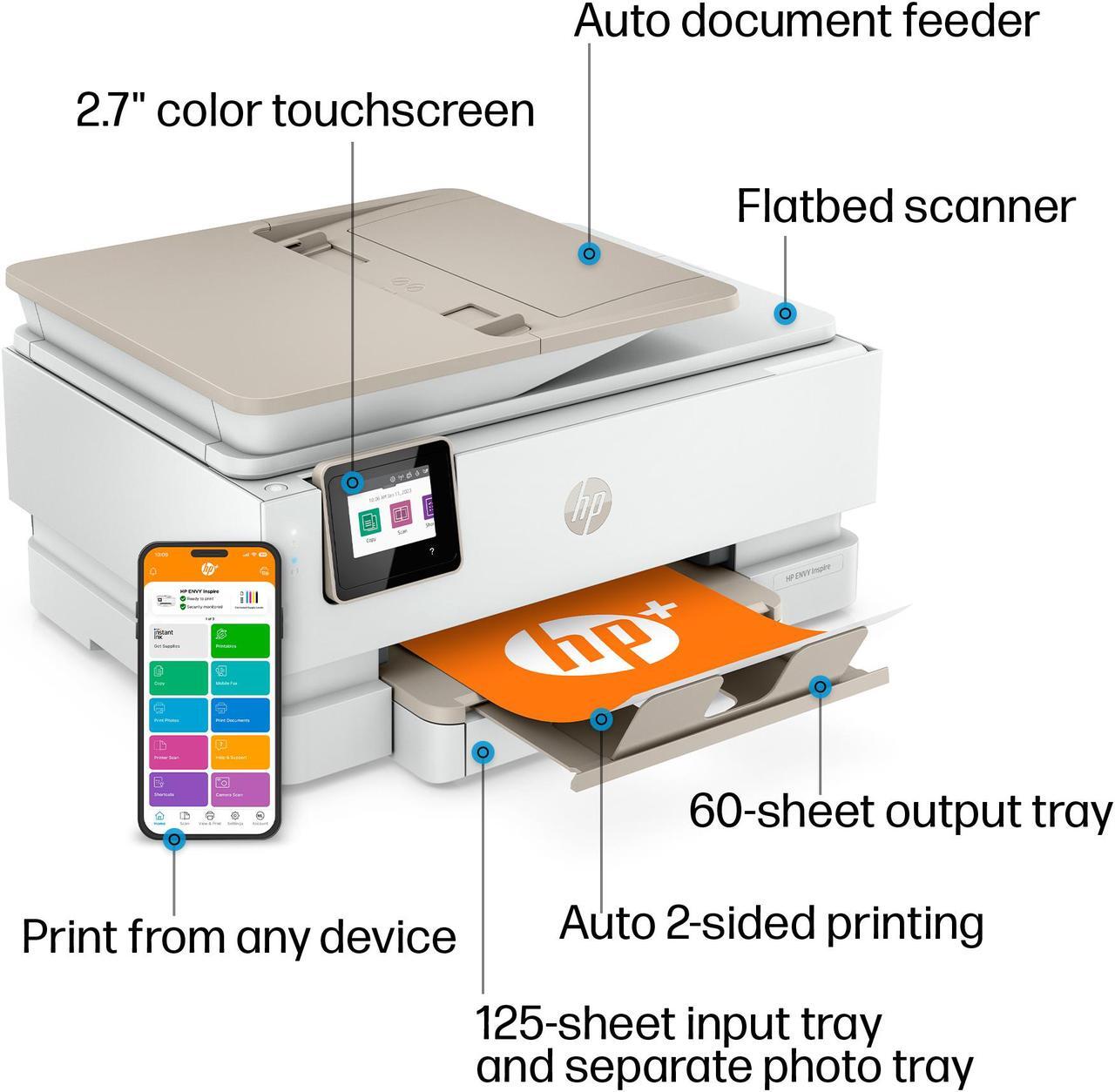 Alt view image 11 of 20 - HP Envy Inspire 7955e Wireless Color All-in-One Printer with Bonus 3 Months Instant Ink with HP+ (1W2Y8A) and Advance Photo Paper,-Glossy, 5x5 in, 20 sheets (49V50A)