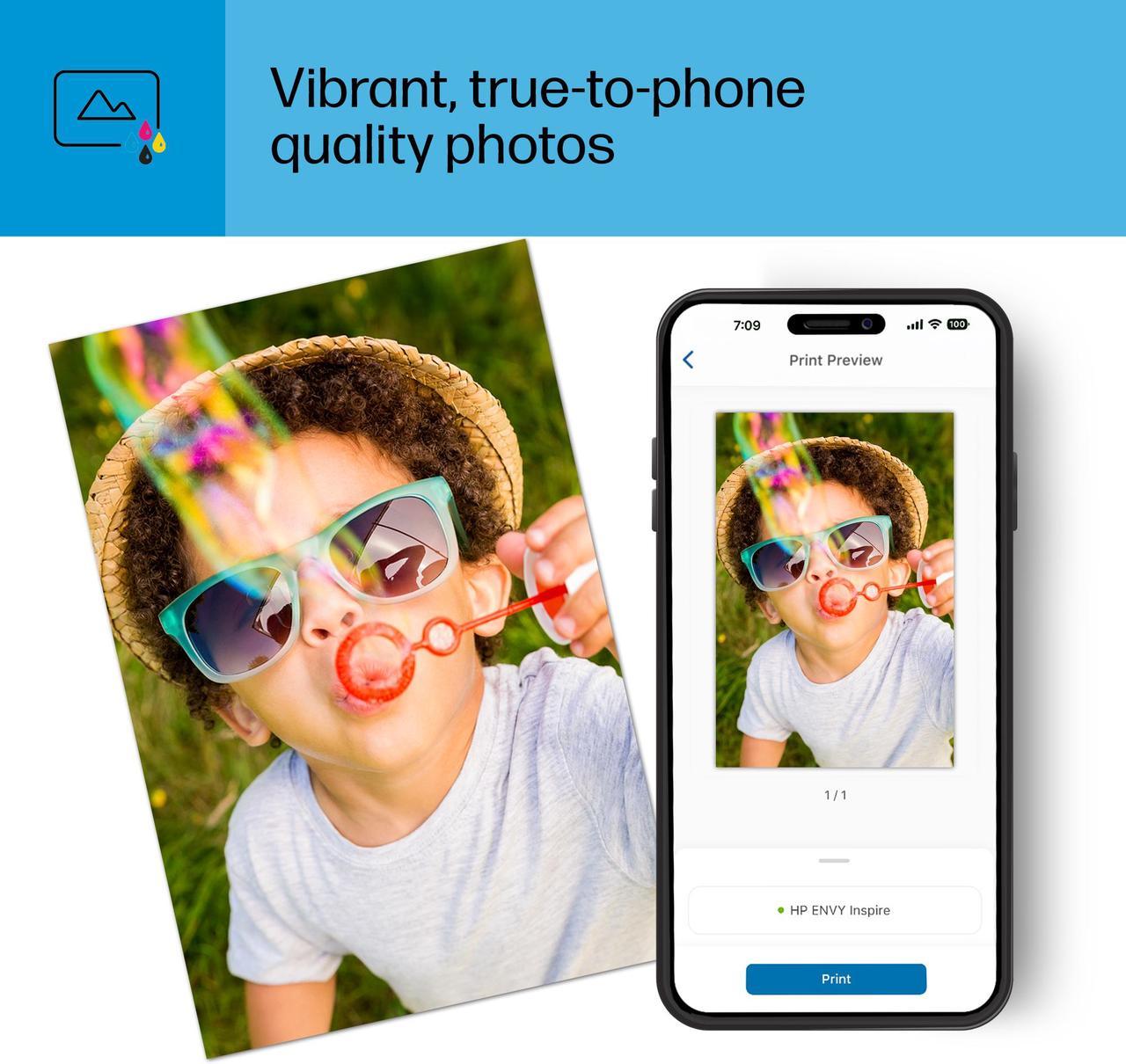 Alt view image 19 of 20 - HP Envy Inspire 7955e Wireless Color All-in-One Printer with Bonus 3 Months Instant Ink with HP+ (1W2Y8A) and Advance Photo Paper,-Glossy, 5x5 in, 20 sheets (49V50A)