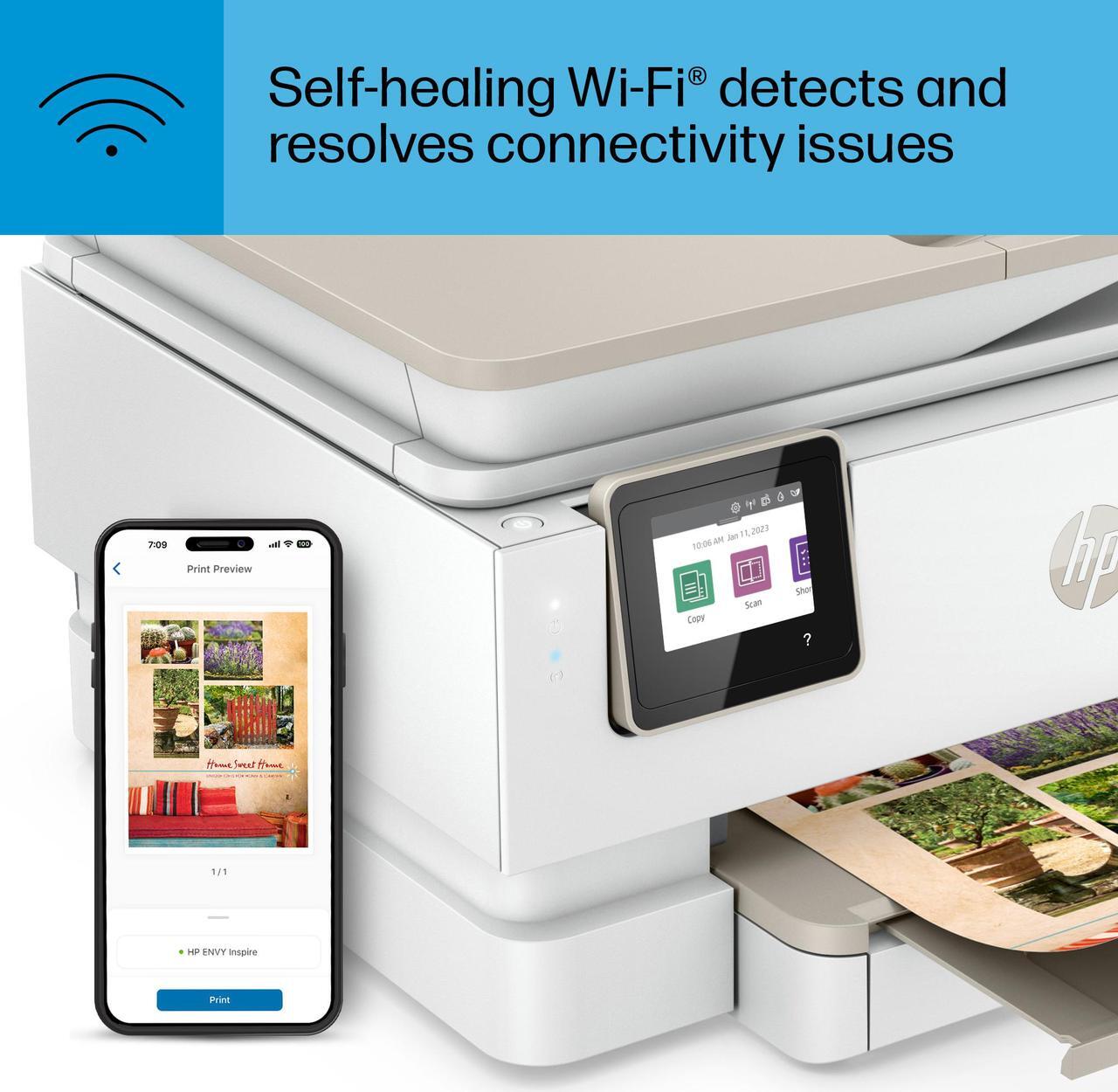 Alt view image 20 of 20 - HP Envy Inspire 7955e Wireless Color All-in-One Printer with Bonus 3 Months Instant Ink with HP+ (1W2Y8A) and Advance Photo Paper,-Glossy, 5x5 in, 20 sheets (49V50A)