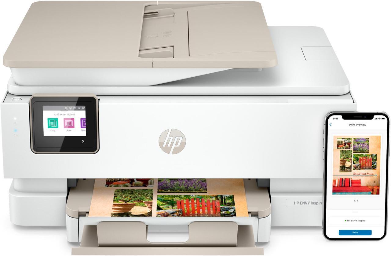 Alt view image 7 of 20 - HP Envy Inspire 7955e Wireless Color All-in-One Printer with Bonus 3 Months Instant Ink with HP+ (1W2Y8A) and Advance Photo Paper,-Glossy, 5x5 in, 20 sheets (49V50A)