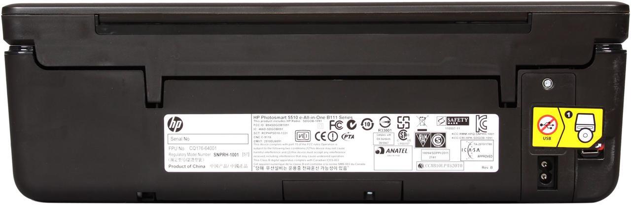 Alt view image 4 of 7 - HP Photosmart 5510 CQ176A Up to 22 ppm Black Print Speed Up to 4800 x 1200 Color Print Quality USB / Wi-Fi Thermal Inkjet e-All-in-One Color Printer