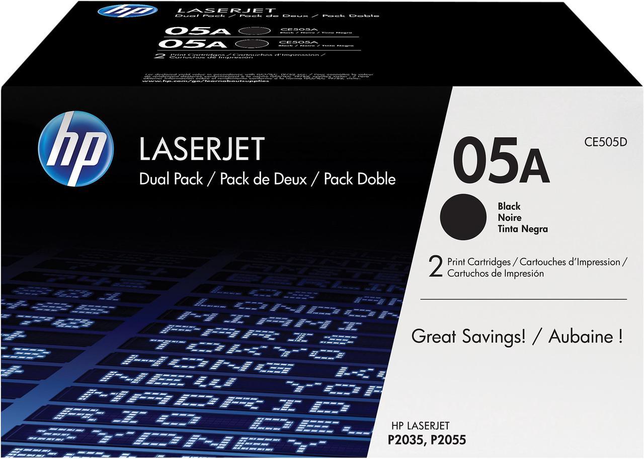 HP 05A LaserJet Toner Cartridge - Dual Pack - Black