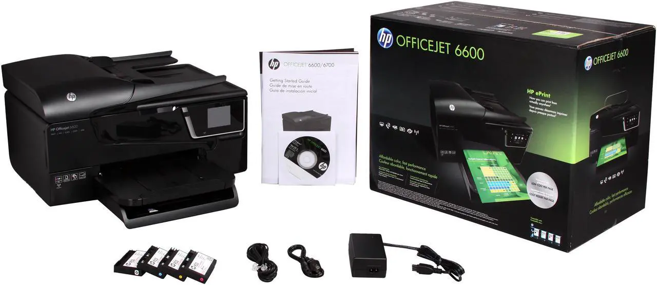 Alt view image 6 of 6 - HP Officejet 6600 Up to 32 ppm Black Print Speed 4800 x 1200 dpi Color Print Quality RJ-11 / USB / Wi-Fi Thermal Inkjet MFC / All-In-One Color Printer