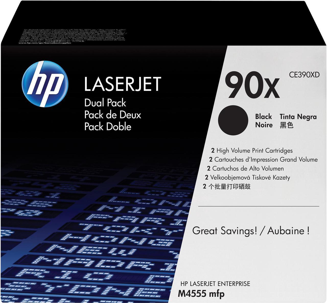 HP 90X High Yield LaserJet Toner Cartridge - Dual Pack - Black