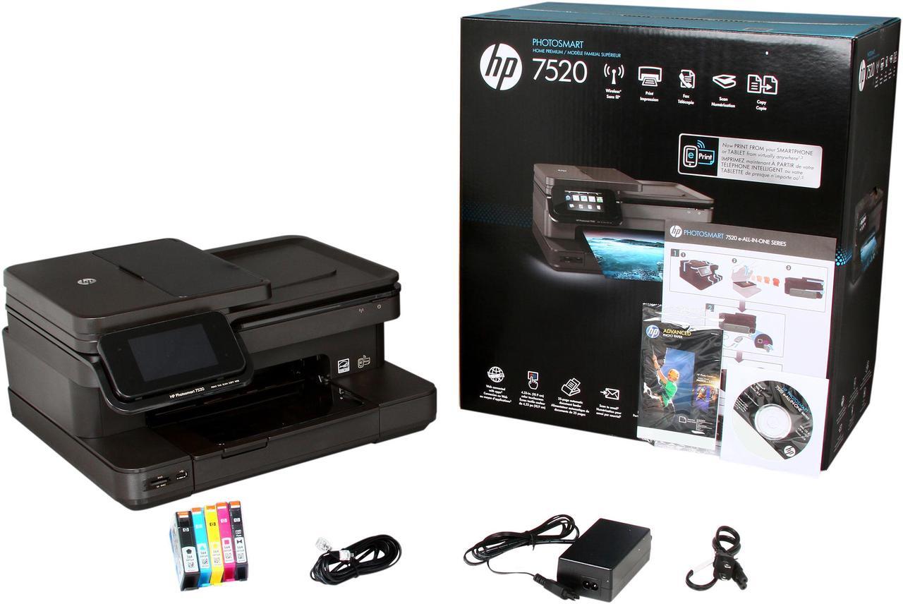 Alt view image 7 of 7 - HP Photosmart 7520 Up to 34 ppm Black Print Speed 9600 x 2400 dpi Color Print Quality USB / Wi-Fi InkJet MFC / All-In-One Color Printer