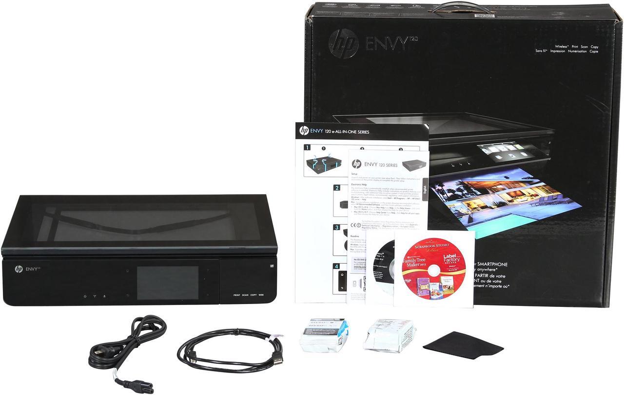 Alt view image 8 of 8 - HP Envy 120 Bundle (CZ022A#B1H) Up to 28 ppm Black Print Speed 4800 x 1200 dpi Color Print Quality USB / Wi-Fi Thermal Inkjet MFC / All-In-One Color Printer w/ Vigor Electronics GWC USB 2.0 Cable & Avanquest North America's Creativity Softw