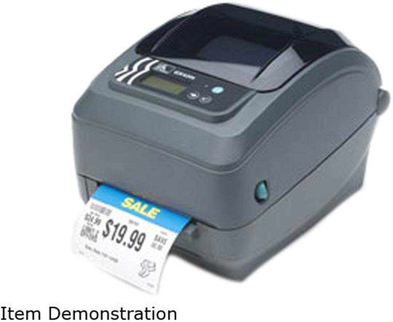 Zebra GX43-102410-100 GX430t Direct Thermal/Thermal Transfer Label Printer - USB/Serial/Ethernet, Tear Off, Black Line Sensor