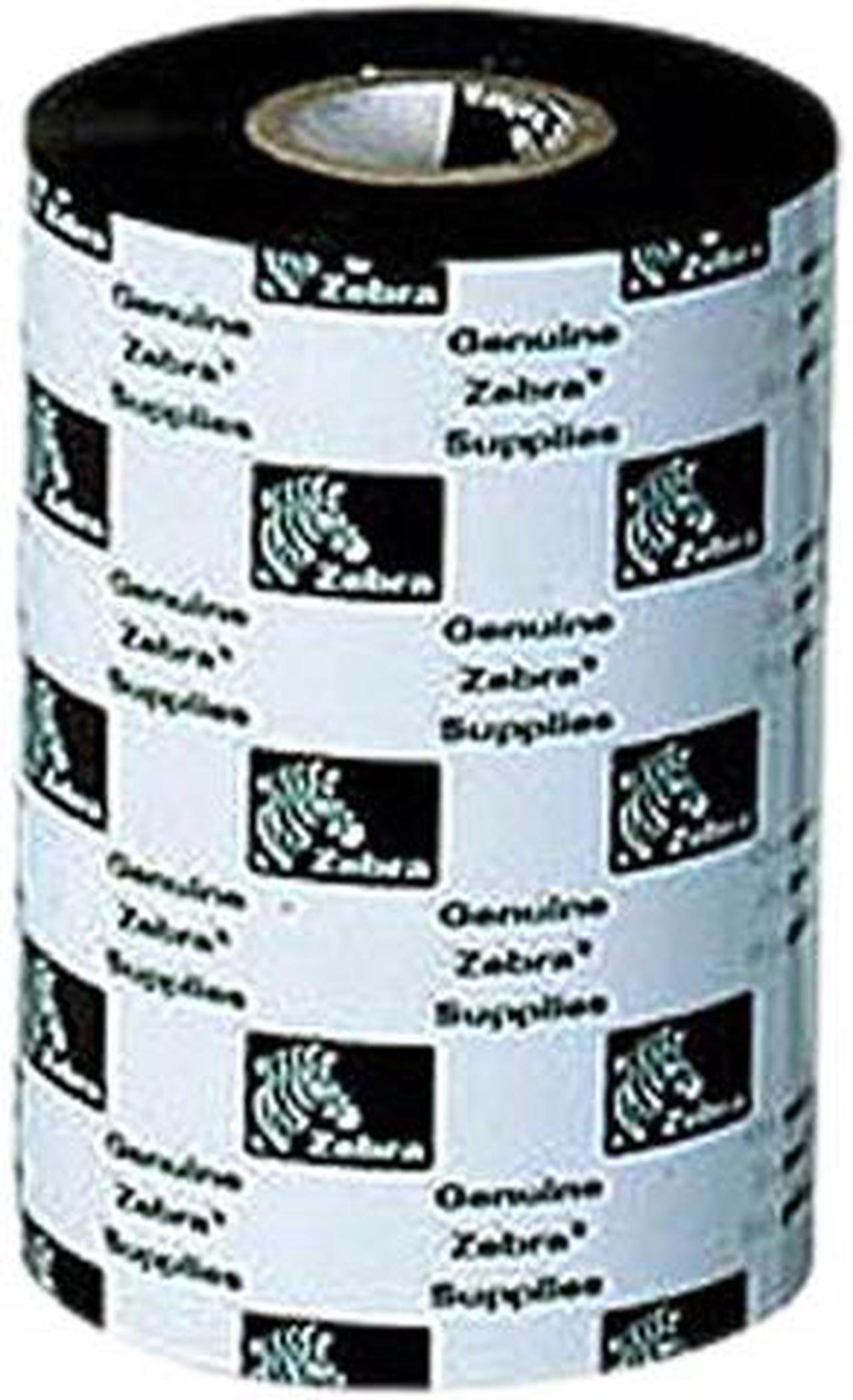 Zebra 02000BK11045 Wax Ribbon, 4.33" x 1476 ft., 2000 Standard, 1.00" Core; 1 Roll