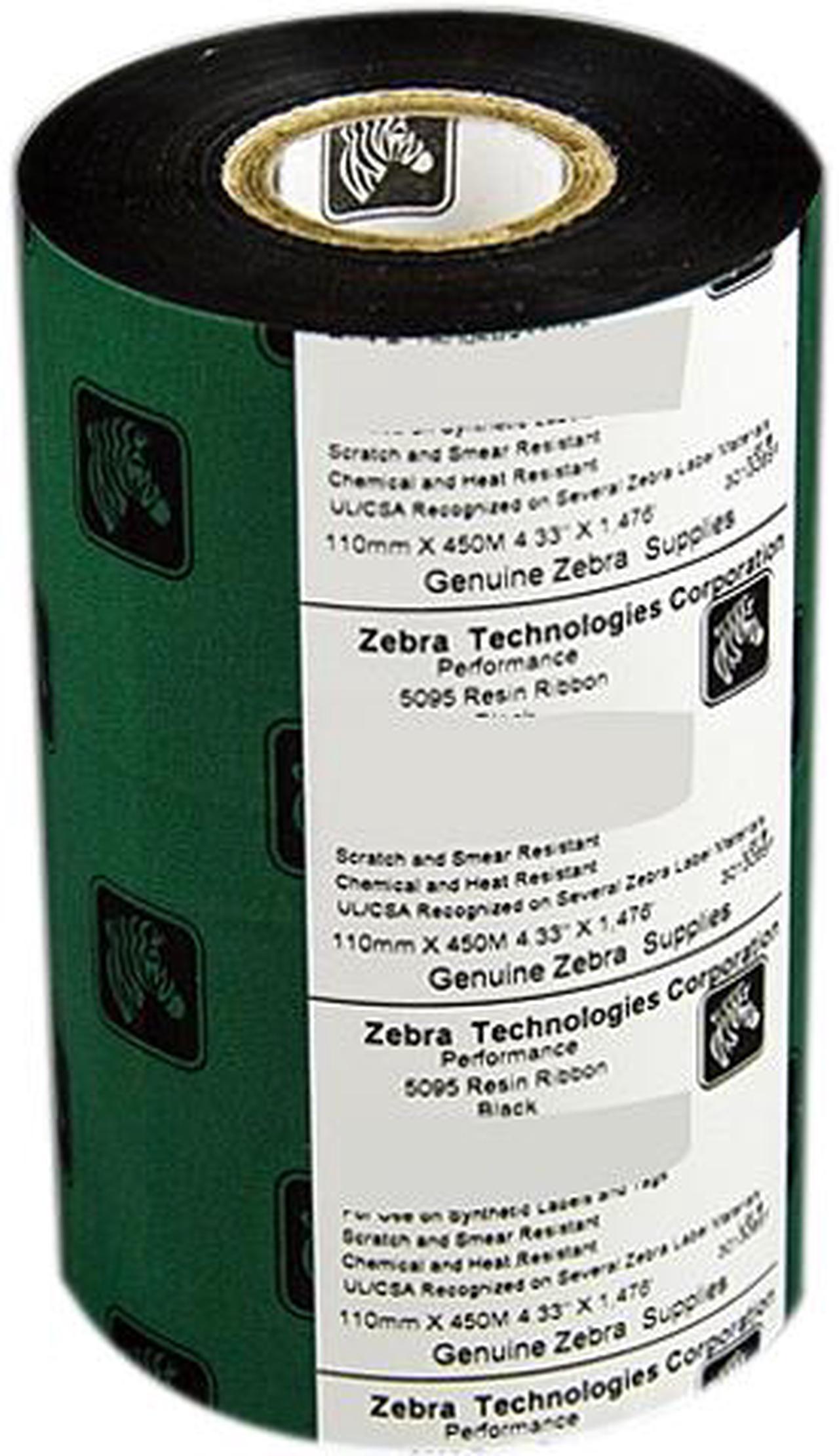 Zebra 05095BK11045 Resin Ribbon, 4.33" x 1476 ft., Black; 1 Roll