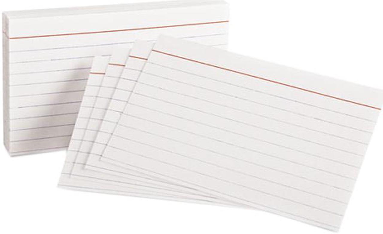 Oxford 31 Ruled Index Cards, 3 x 5, White, 100/Pack