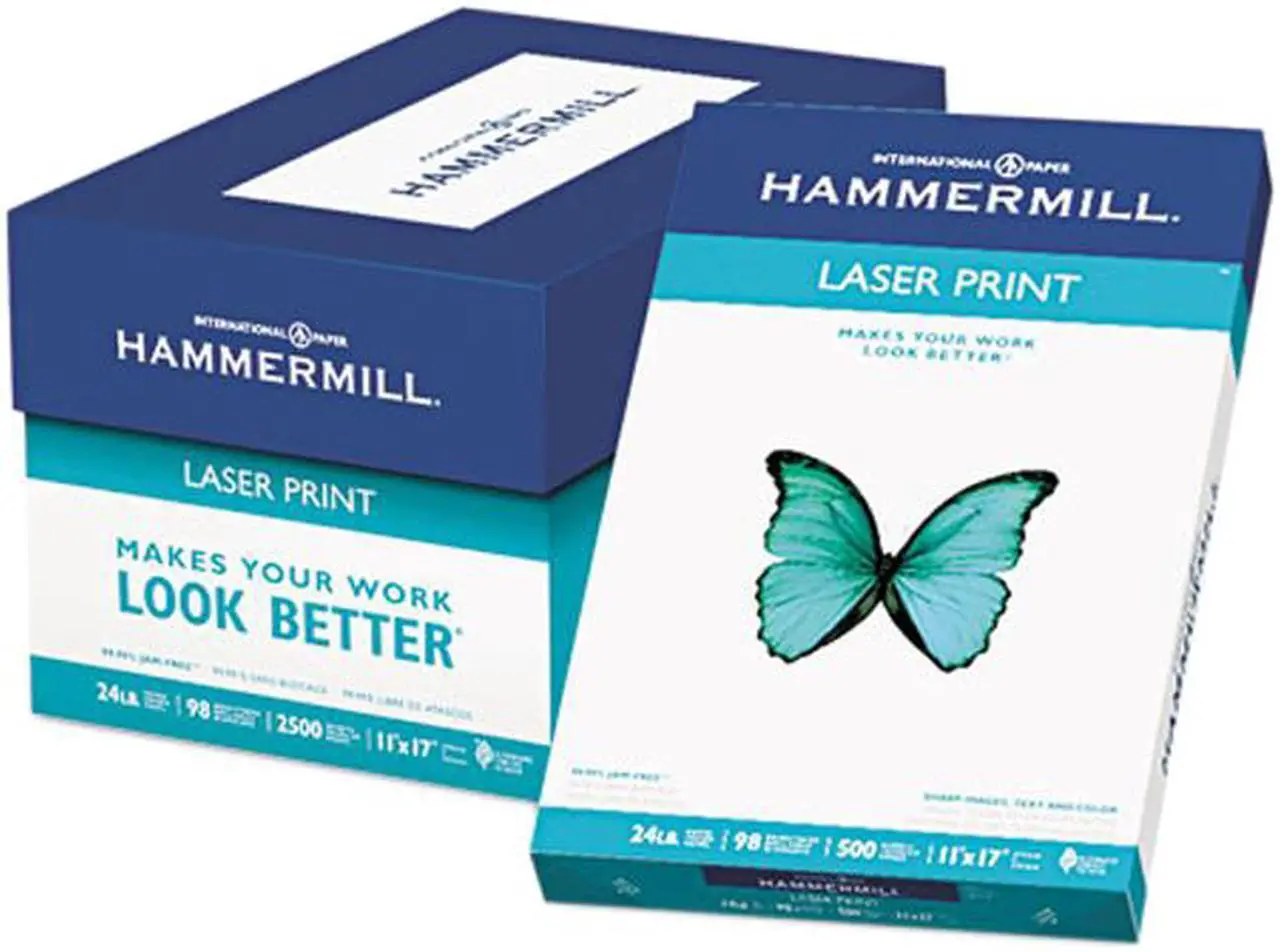 Main image of Hammermill 10462-0 Laser Print Office Paper, 98 Brightness, 24lb, 11 x 17, White, 500 Sheets/Ream