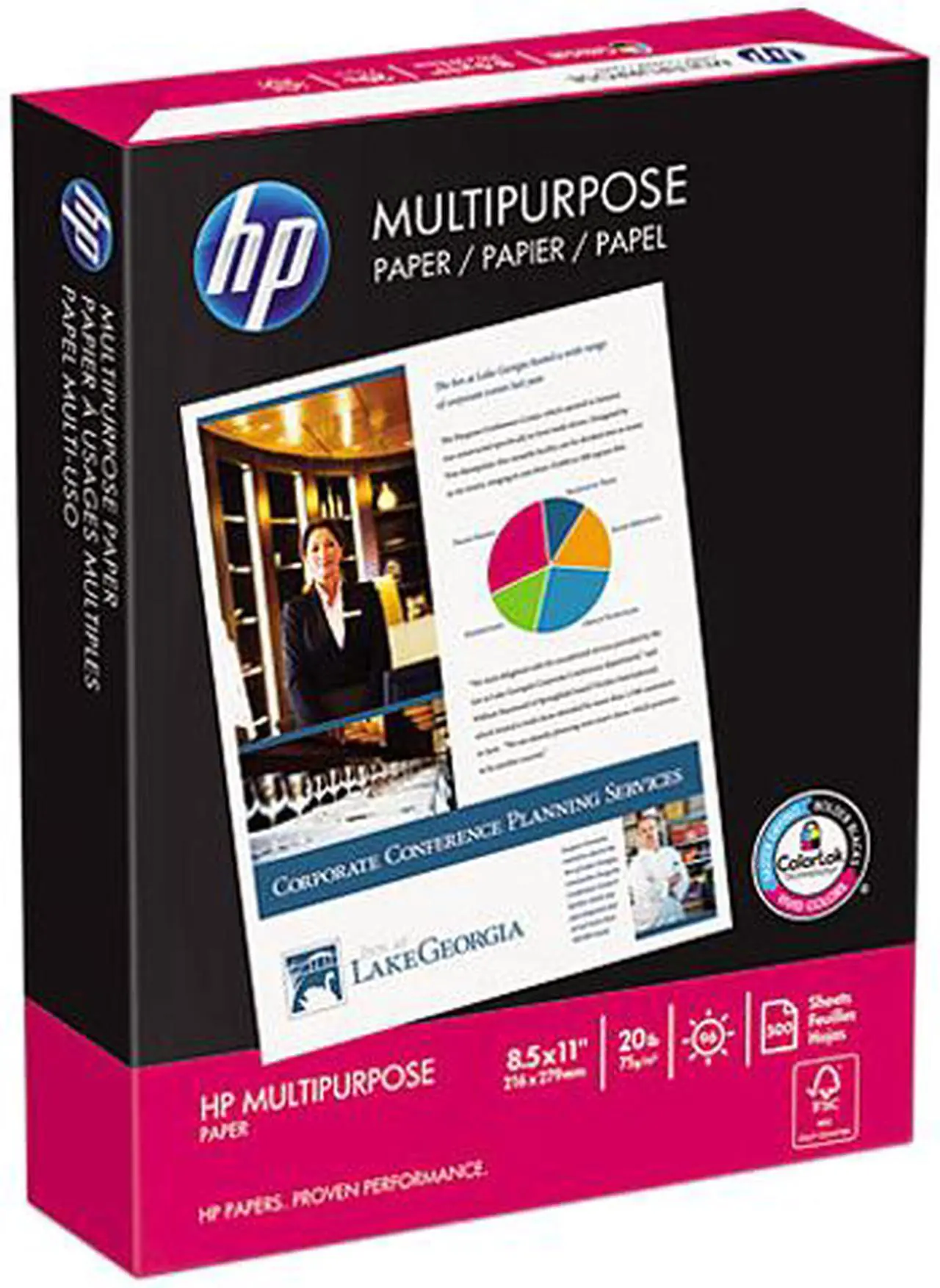 Main image of HP HEW112000 Multipurpose Paper, White, 96 Bright, 20 lb, 8.5" x 11" Letter - 1 Ream (500 Sheets)