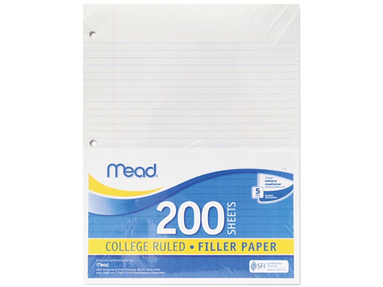 thumbnail image 2 of Mead College Ruled Filler Paper - 200 Sheets, 3-Hole Punched For Binders 2 of 11
