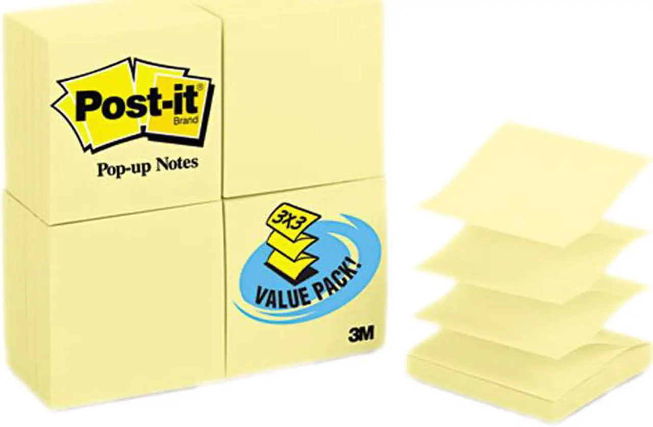 Main image of Post-it Pop-up Notes R330-24VAD Pop-Up Note Refills, 3 x 3, Canary Yellow, 24 100-Sheet Pads/Pack